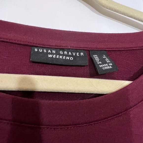 Susan Graver Weekend Collection Lounge Top with Embroidered sleeves - Picture 12 of 14